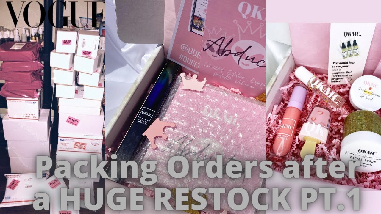 PACKING ORDERS AFTER A HUGE RESTOCK PT.1 Life of a entrepreneur