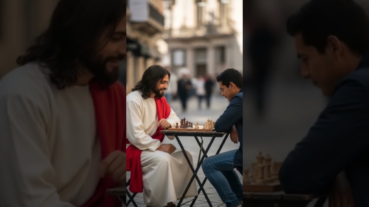 Jesus Christ Plays Chess ♟️ Outside — Teaching Patience, Strategy, and Faith in Every Move 
