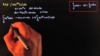 integrate sin^20 x dx by parts reduction formula HD