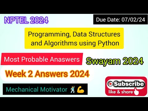Programming, Data Structures and Algorithms using Python | Week 2 Quiz | Assignment 2 Solution 2024