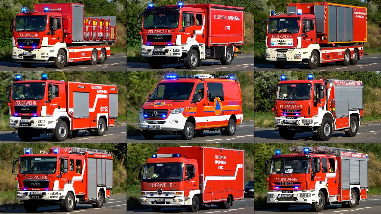 [GROẞBRAND in MANNHEIM] - Feuerwehr auf ALARMFAHRT | Viele Einsatzkräfte zum FEUER auf SCHROTTPLATZ