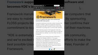 Framework Computer Becomes a KDE Patron — Big Win for Linux