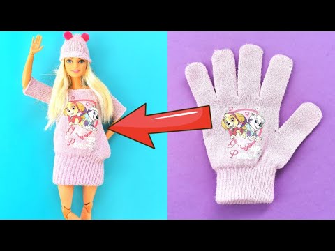 DIY Barbie CLOTHES with Socks and Glove | Best Barbie Clothes Tutorial