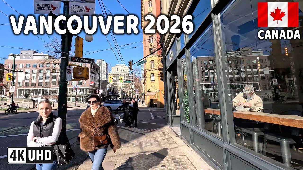 🇨🇦 【4K】☀️ Downtown Vancouver & West End. BC, Canada. February 2026. Relaxing Walk. Go Pro Hero 13.