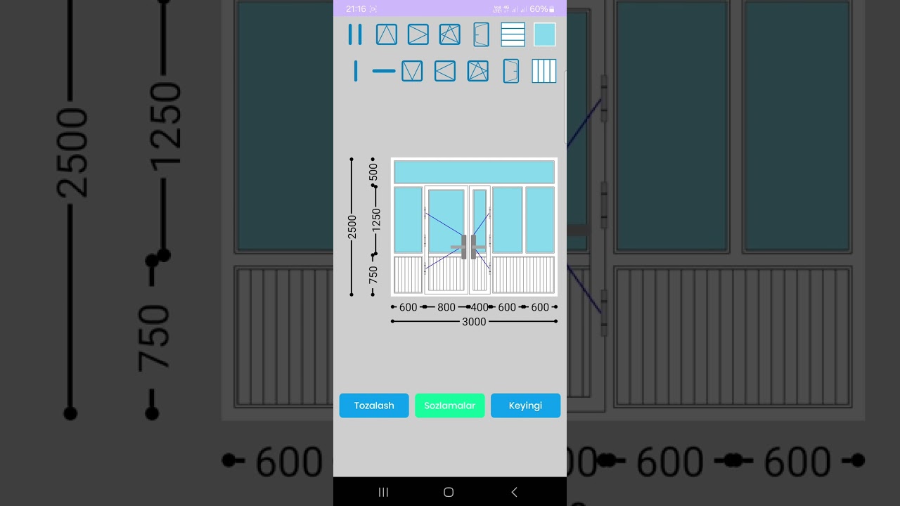 Romchi Pvx va alumin eshik derazalarni hisoblash uchun mabil ilova