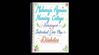 INDIVIDUAL CARE PLAN ON DIABETES # nursing notes # CHN