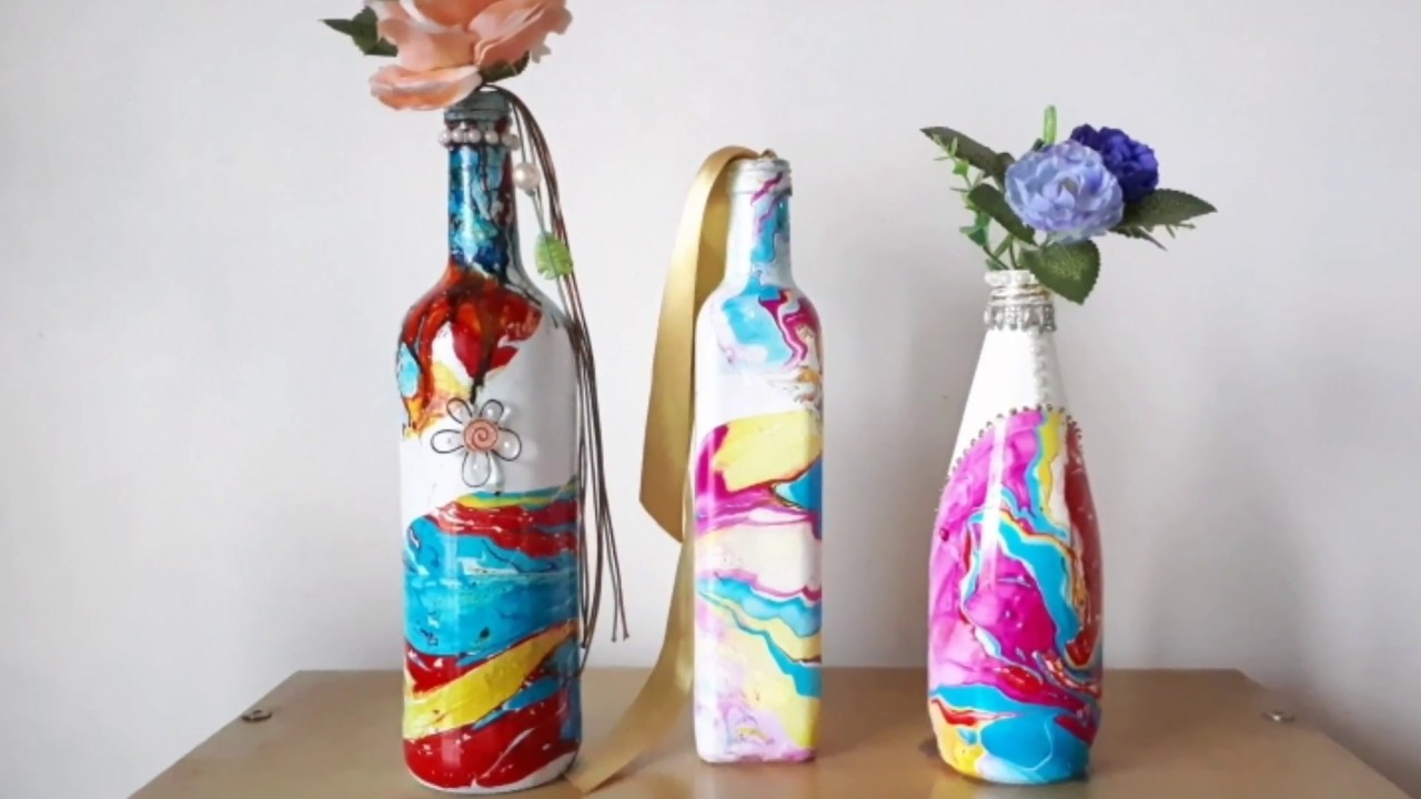 como fazer garrafa colorida