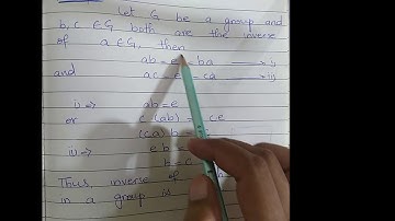 In a group G, inverse of each element is unique.