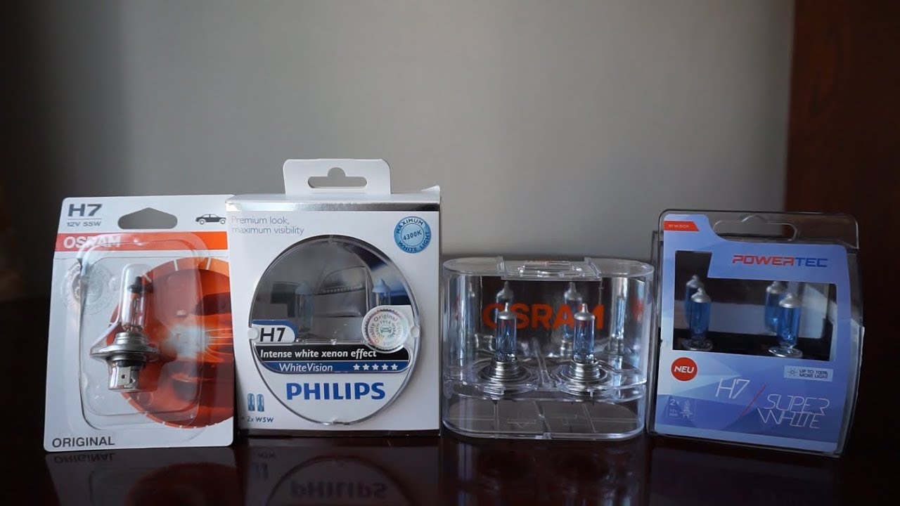 OSRAM Original, Philips WhiteVision, OSRAM Cool Blue Intense, M-TECH Powertec SuperWhite