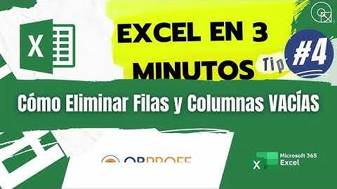 Cómo ELIMINAR Filas y Columnas VACÍAS en EXCEL |  #shorts