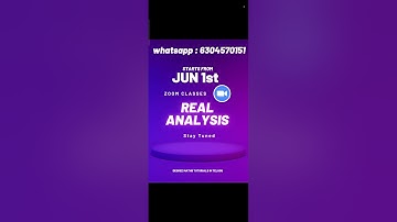 Real analysis  Classes || 4th sem maths online classes ||  Expalination in Telugu