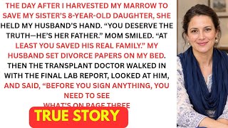 I Donated Marrow to Save My Sister's Daughter — The Next Day She Said My Husband Was the Father