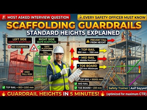 Scaffold Guardrail Interview Questions & Answers | Top & Mid Rail | Toeboard @SafetyTrainerNebosh