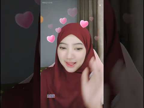 hijab cantik terbaru asian jilbab merah bigo live