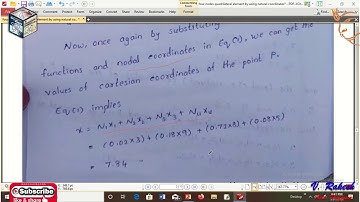 Problems on shape functions of four noded quadrilateral element, finite element methods (FEM)