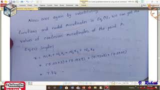 Problems on shape functions of four noded quadrilateral element, finite element methods (FEM)