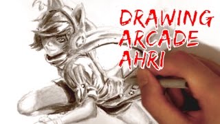 HAND DRAWING ARCADE AHRI Speed Art⭐🕹️