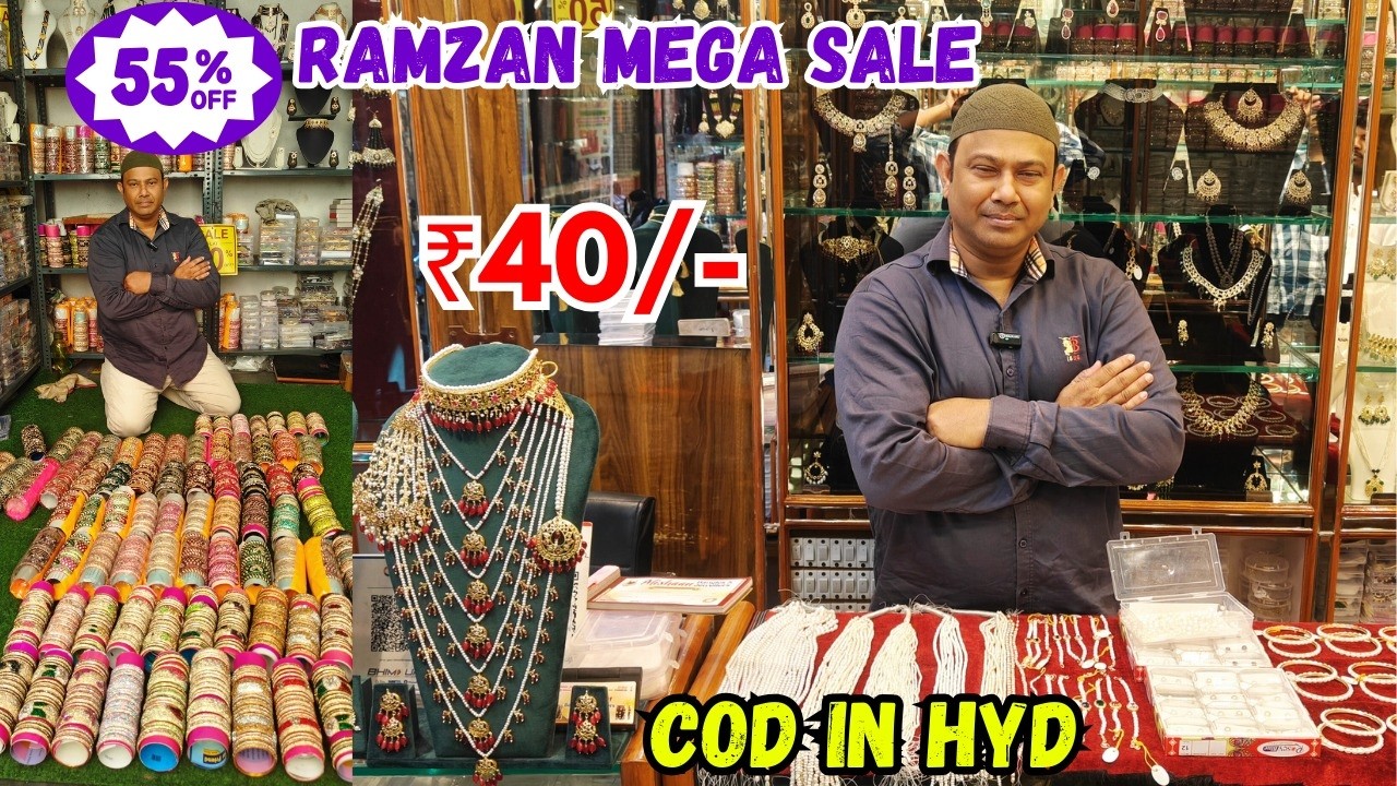 Ramzan Mega Sale ₹40/- Real Pearls Nizami Bridal Jewellery Bangles Manufacturer #charminar | #55%off