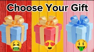 Choose Your Gift 🤑🤮😍||3 Gift Box Challenge😱😱 2 good one bad 👎👍#wouldyourather#karlabustillos#123go
