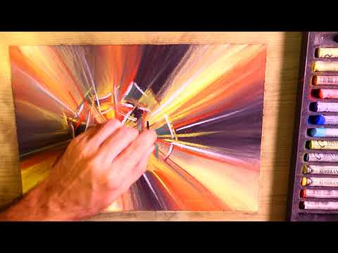 How To Paint Brown Stretched Abstract Painting With Frame Effect In Soft Pastel | Art Demonstration