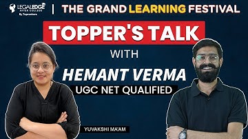 UGC NET Topper Interview with Hemant Verma | UGC NET Law | Topper