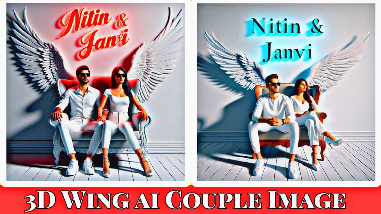 How to Create 3D Ai Wings Couple Name Image |Trending Couple Wings Name Photo Editing | BingAi