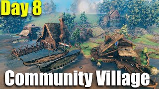Valheim: Beautiful Community Village Day 8 - Community Server