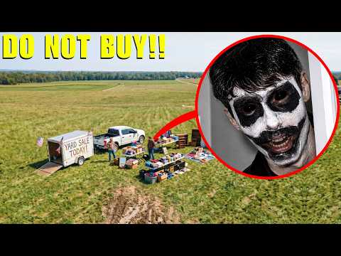 we found this creepy man having a Yard Sale near the Haunted park... DO NOT BUY THE CAMERA!!