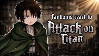 Fandoms React to Attack on Titan || Gacha Reaction || 2X SPEED || MHA || TPN || KNY || AOT