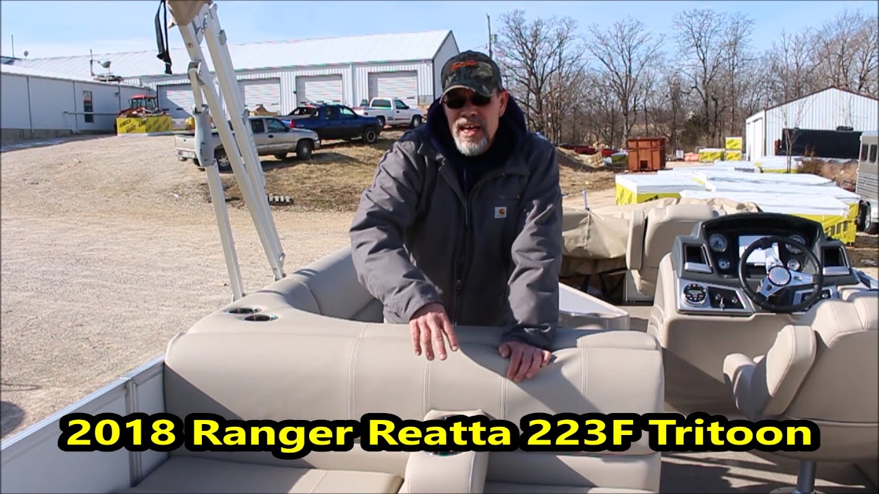 2018 Ranger Reatta 223F Tritoon w Evinrude 150 - YouTube