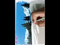 Snowy land painting time-lapse ❄💙🌲🌲🌲#shorts