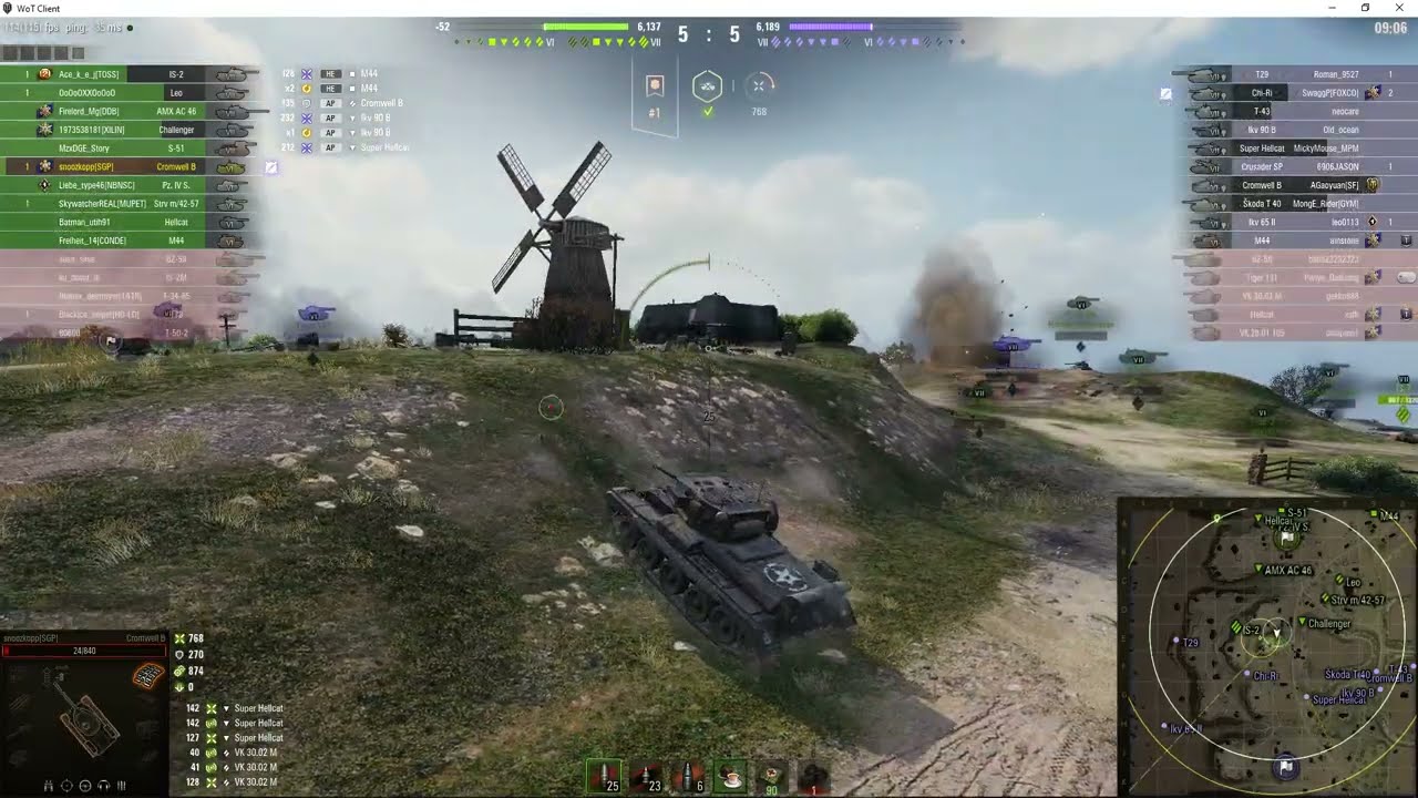 World of Tanks ~ Cromwell Berlin on Overlord map ~ 2023 03 30 (updated with sound)