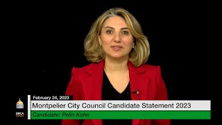 Times Argus - Pelin Kohn - Montpelier City Council Candidate Statement