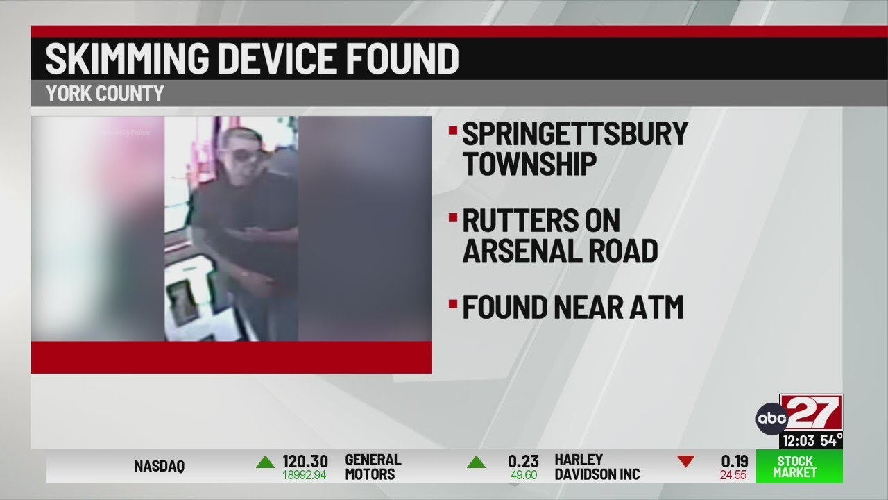 Skimming device found at York County Rutters - YouTube