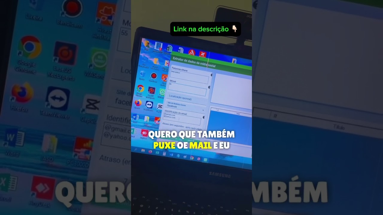 Este &eacute; o extrator de contatos do WaSender, com ele voc&ecirc; pode extrair contatos das redes sociais!