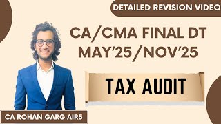 Information Tax Audit Detailed Revision May 25 CA Final DT |CA Rohan Garg AIR5| News