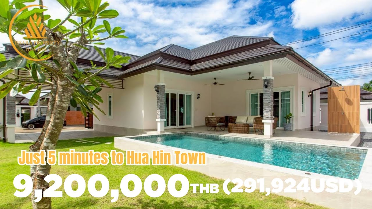 9,200,000THB(291,924USD)🎥Luxury Designed Pool Villa 3 Bedroom At Soi 70 Hua Hin For Sale