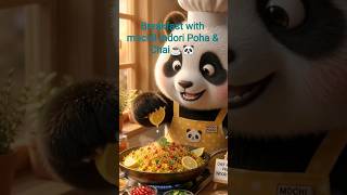 Mochi ne aaj subah banaya famous Indori Poha! 🥣☕#shortsfeed #mochipanda#trending #ytshorts#short