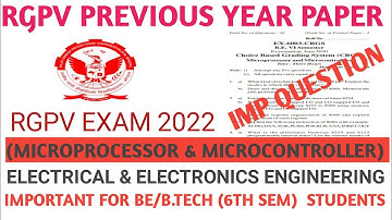 RGPV PREVIOUS YEAR PAPER(MICROPROCESSOR & MICROCONTROLLER)MAY 2018