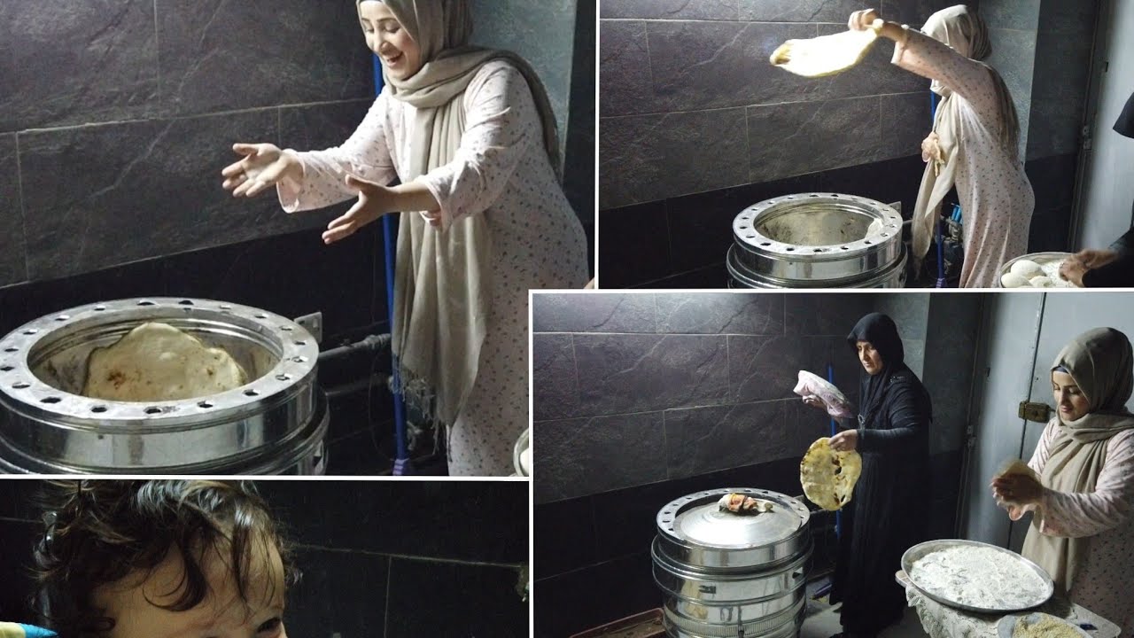 مهاراتي بخبز التنور🤭 طردتني ماما 🤛😂