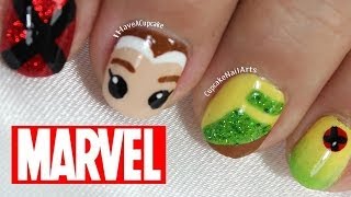 Marvel Nail Art - Rogue @IHaveACupcake
