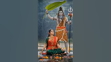 Lord Shiva and Goddess Mata Parvati Together in Rain😍🙏#trending #hindugod #mahadev #jaidmeel #shorts