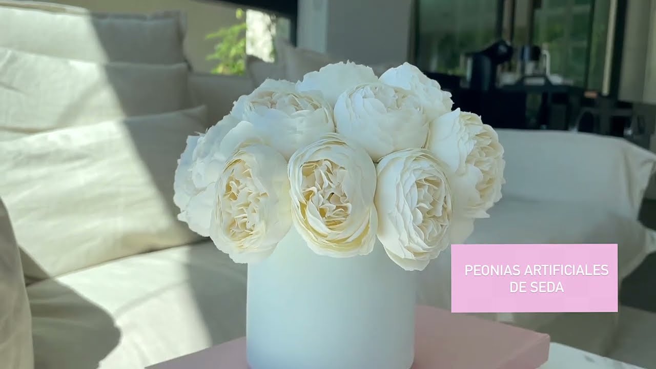 Peonias Blancas en Florero Blanco, Arreglo Floral Artificial, Regalo  Especial, Decoracion del Hogar - YouTube