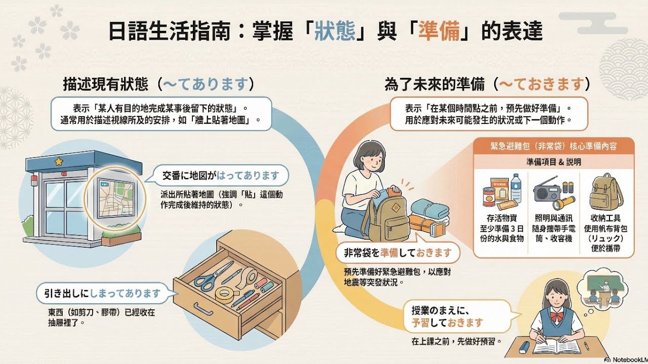 日文準備術:掌握てあります & ておきます 大家日本語進階日語:第30課可能語態與生活應用 N4問題 #日檢 #日本語 #n4 #n5 # ...