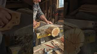 Chainsaw sings through dense hardwood 🔥🎨