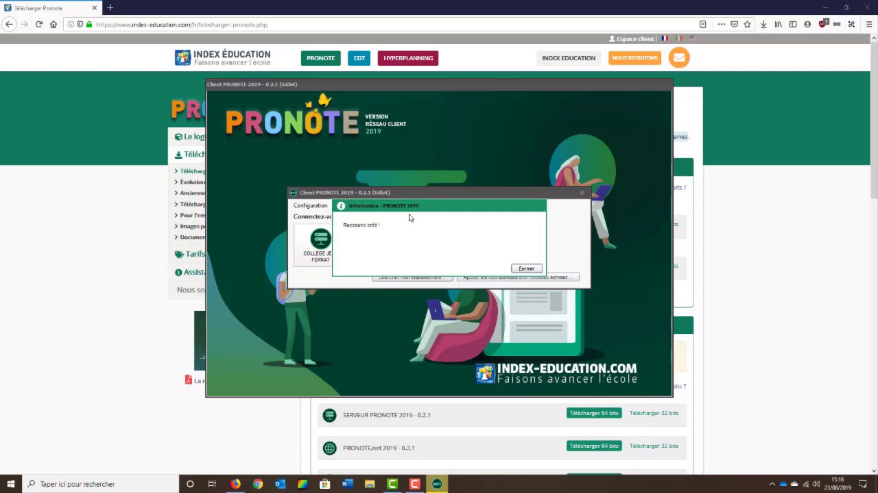 Pronote 2019 : ajouter son établissement - YouTube