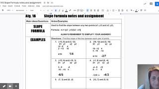 Alg. 1B 11/5 Slope Formula notes and assignment - Google Docs