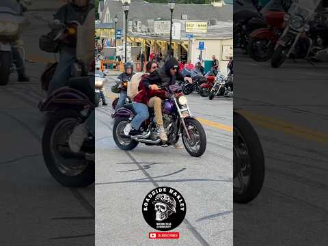 Man And Girlfriend Fail Burnout With Harley Davidson Dyna At Laconia Motorcycle Week 2025