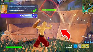 Launch an opponent with Rock Wall technique and heal in water using waterbending Fortnite