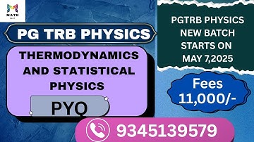 PG TRB PHYSICS 2022-THERMODYNAMICS & STATISTICAL PHYSICS QUESTION DISCUSSION